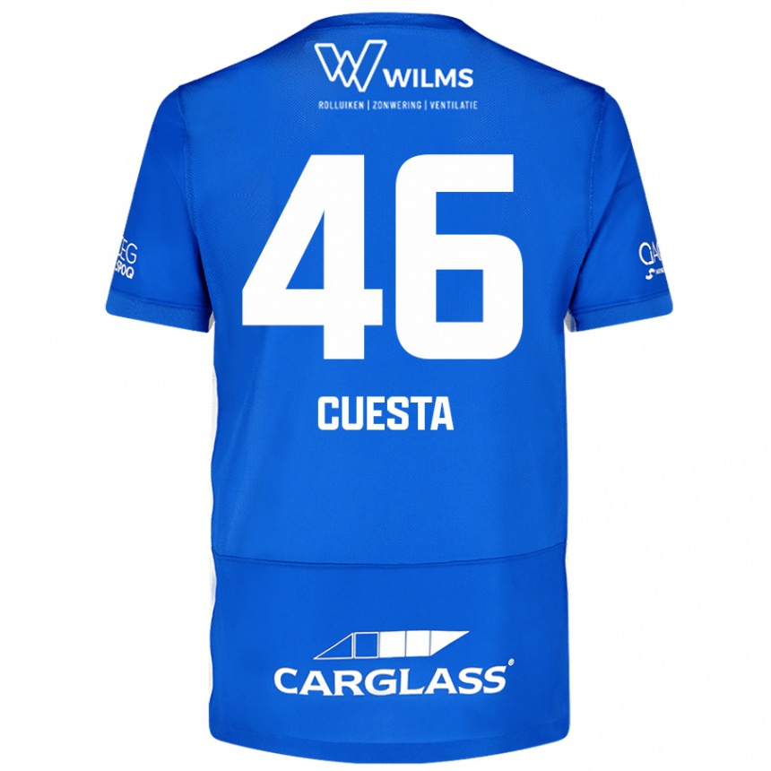 Kids Football Carlos Cuesta #46 Blue Home Jersey 2024/25 T-Shirt Canada