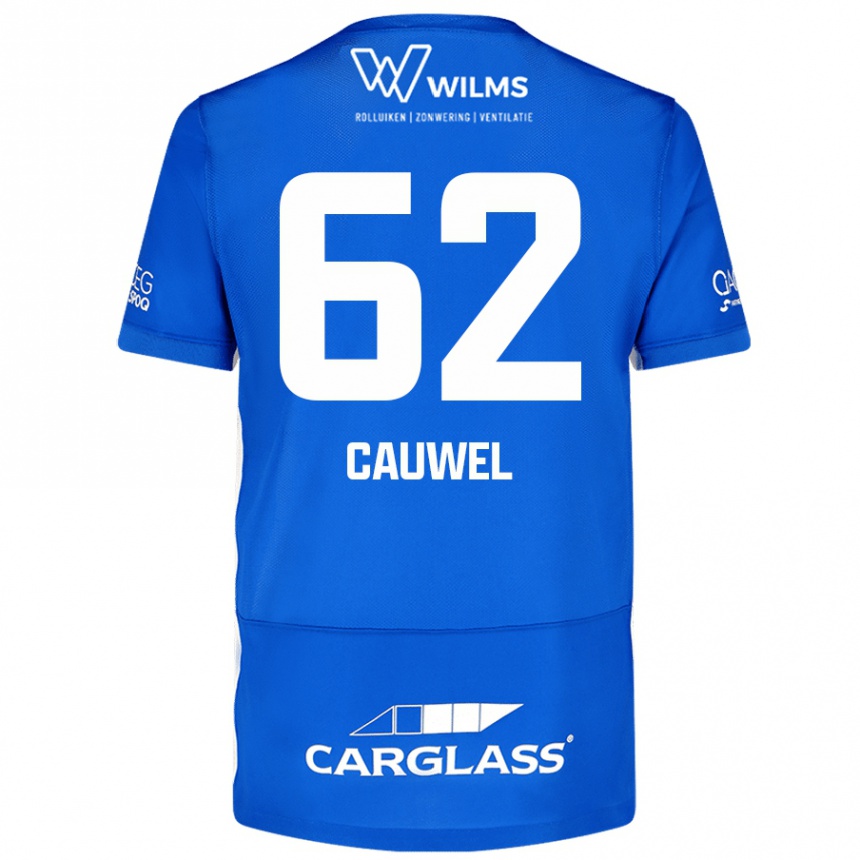 Kids Football Michiel Cauwel #62 Blue Home Jersey 2024/25 T-Shirt Canada