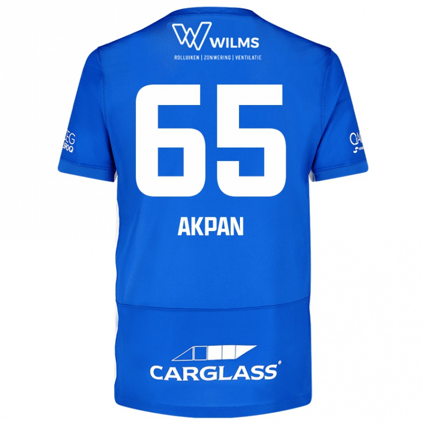 Kids Football Christian Akpan #65 Blue Home Jersey 2024/25 T-Shirt Canada