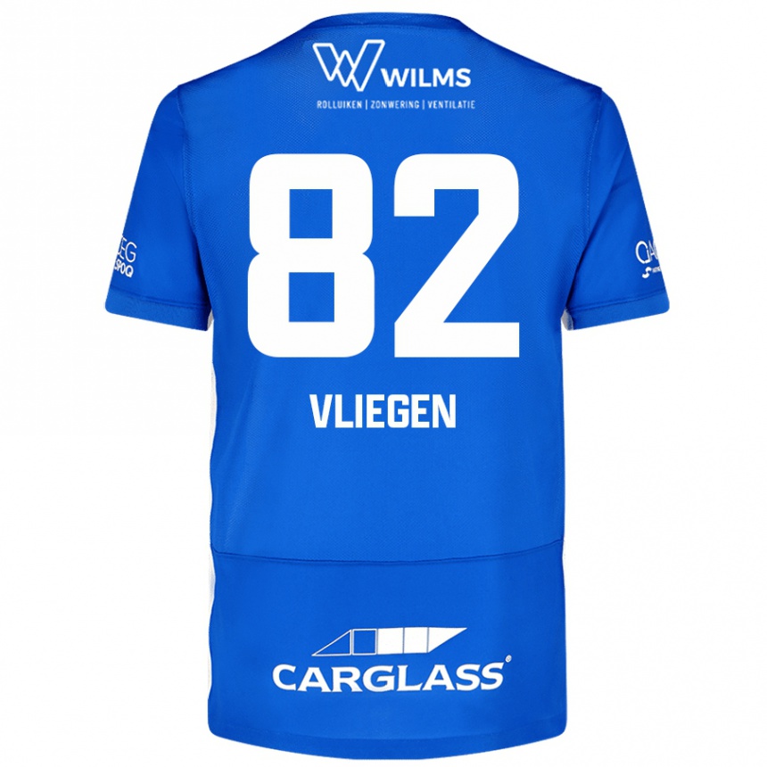 Kids Football Olivier Vliegen #82 Blue Home Jersey 2024/25 T-Shirt Canada