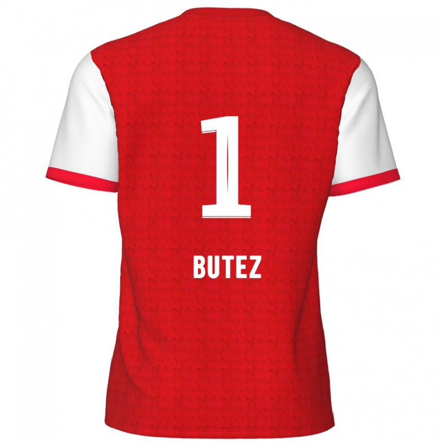 Kids Football Jean Butez #1 Red White Home Jersey 2024/25 T-Shirt Canada