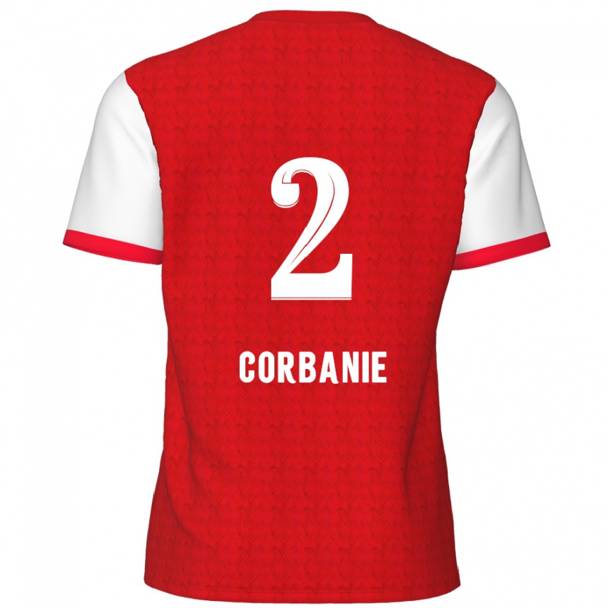 Kids Football Kobe Corbanie #2 Red White Home Jersey 2024/25 T-Shirt Canada