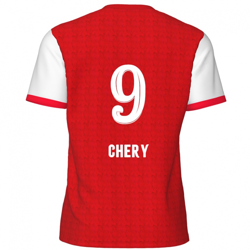 Kids Football Tjaronn Chery #9 Red White Home Jersey 2024/25 T-Shirt Canada