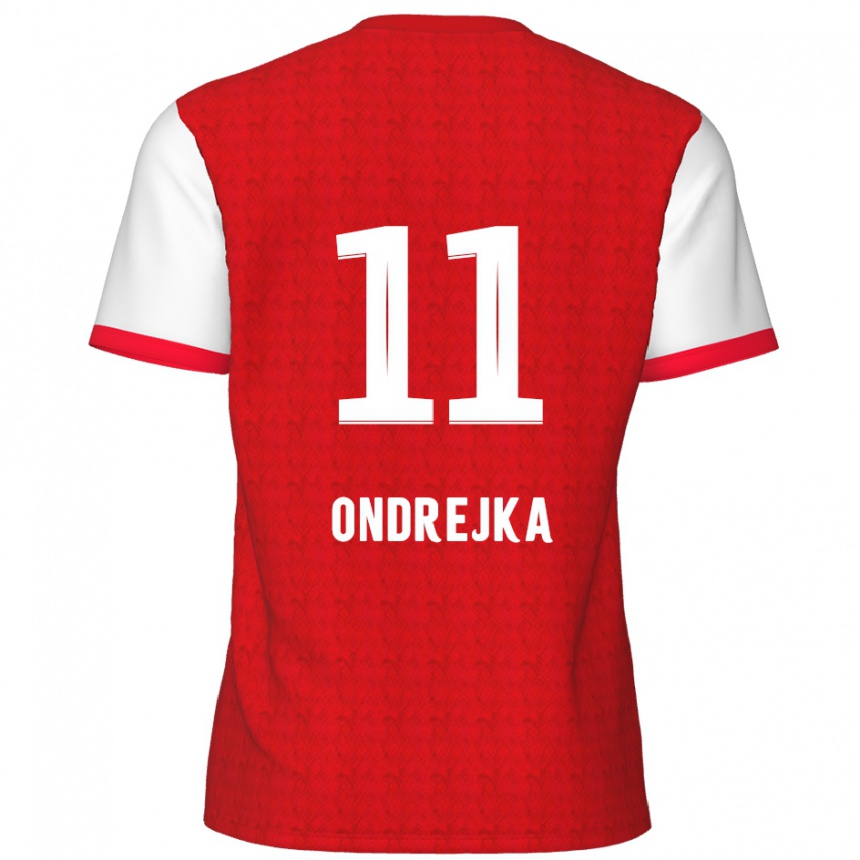 Kids Football Jacob Ondrejka #11 Red White Home Jersey 2024/25 T-Shirt Canada