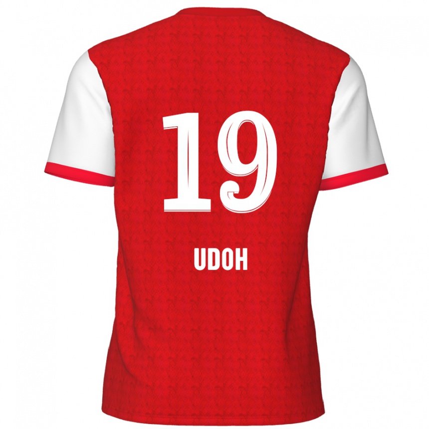 Kids Football Victor Udoh #19 Red White Home Jersey 2024/25 T-Shirt Canada