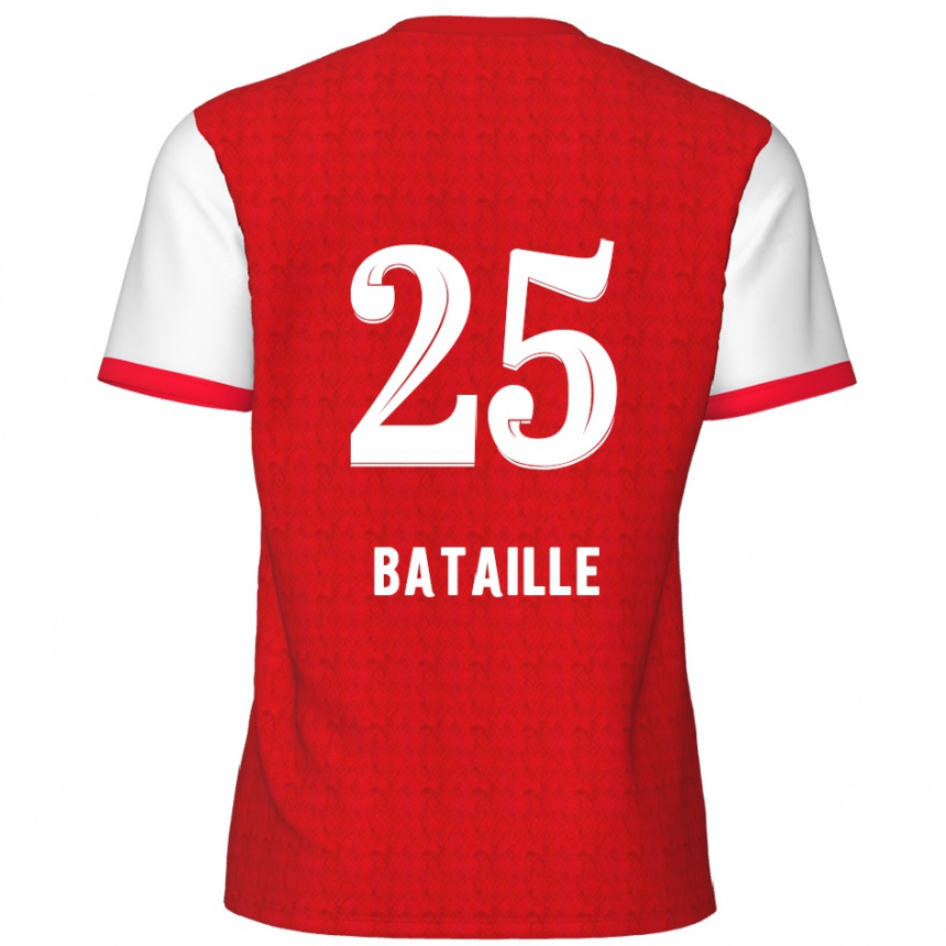 Kids Football Jelle Bataille #25 Red White Home Jersey 2024/25 T-Shirt Canada