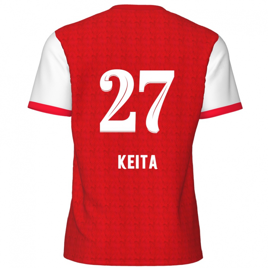 Kids Football Mandela Keita #27 Red White Home Jersey 2024/25 T-Shirt Canada