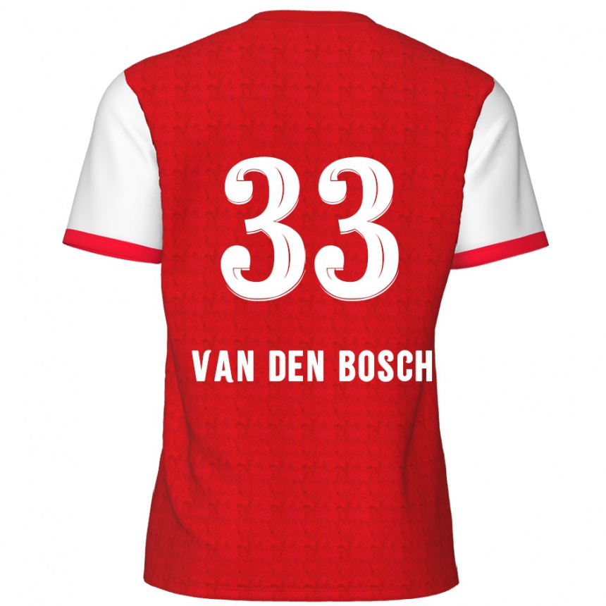 Kids Football Zeno Van Den Bosch #33 Red White Home Jersey 2024/25 T-Shirt Canada