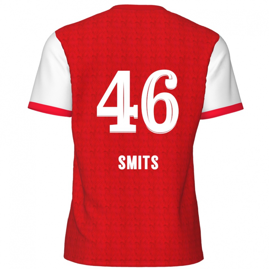 Kids Football Milan Smits #46 Red White Home Jersey 2024/25 T-Shirt Canada