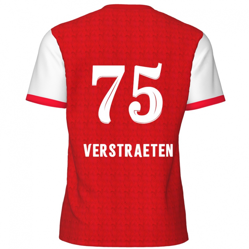 Kids Football Andreas Verstraeten #75 Red White Home Jersey 2024/25 T-Shirt Canada