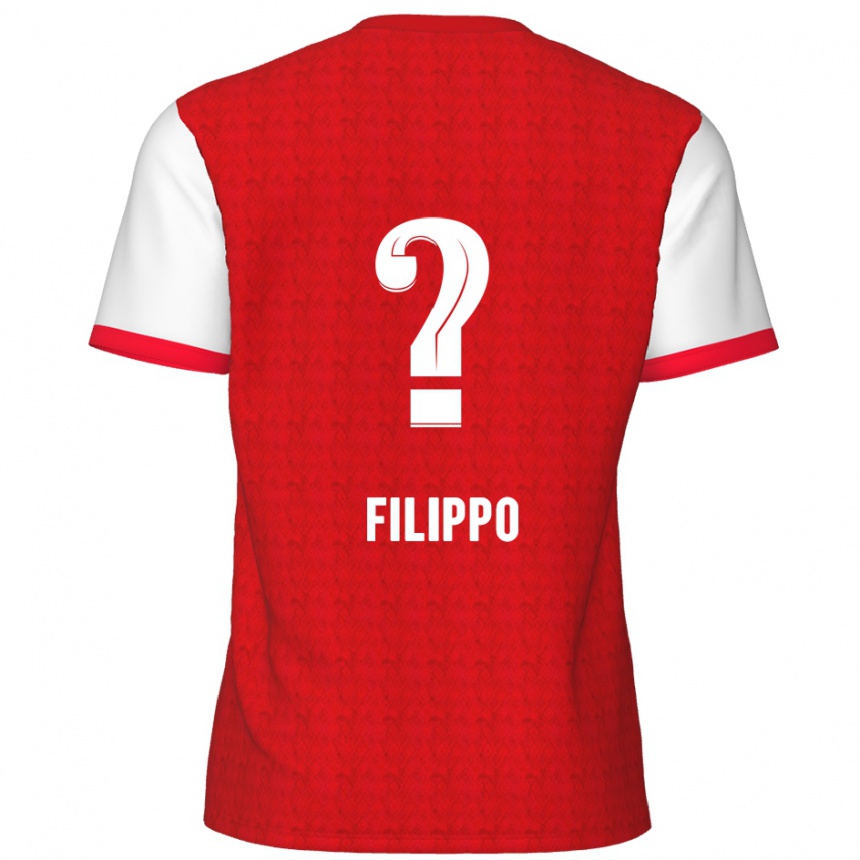 Kids Football Niels Filippo #0 Red White Home Jersey 2024/25 T-Shirt Canada