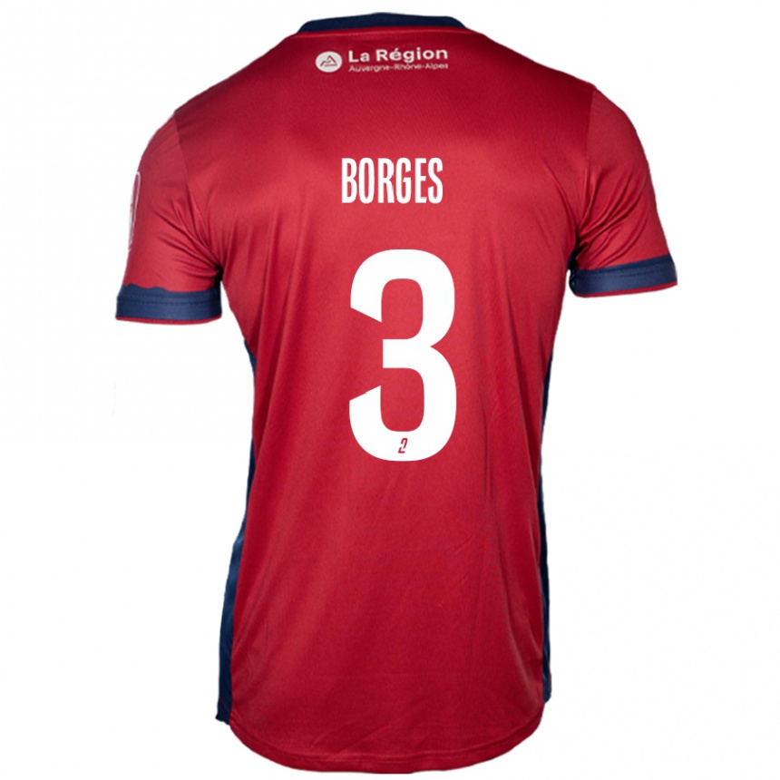 Kids Football Neto Borges #3 Light Burgundy Home Jersey 2024/25 T-Shirt Canada