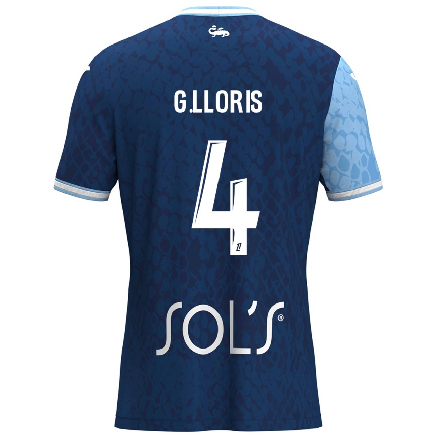 Kids Football Gautier Lloris #4 Sky Blue Dark Blue Home Jersey 2024/25 T-Shirt Canada