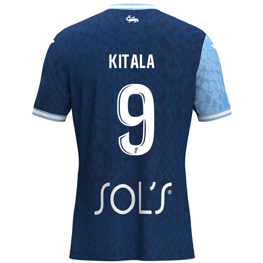 Kids Football Yann Kitala #9 Sky Blue Dark Blue Home Jersey 2024/25 T-Shirt Canada