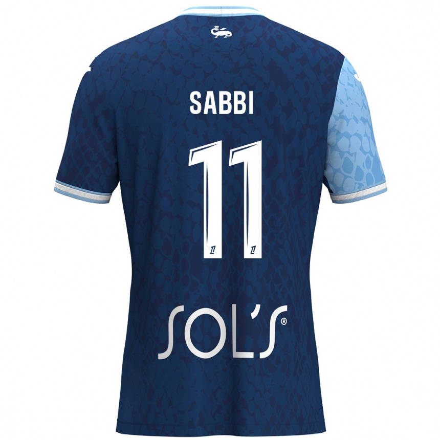 Kids Football Emmanuel Sabbi #11 Sky Blue Dark Blue Home Jersey 2024/25 T-Shirt Canada