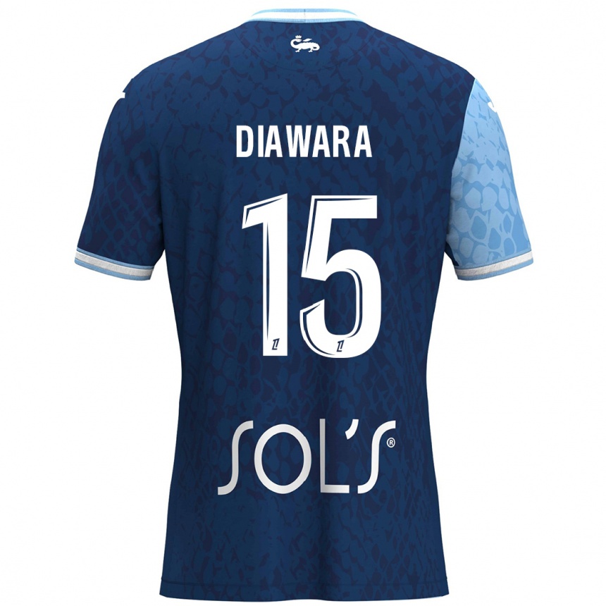 Kids Football Kandet Diawara #15 Sky Blue Dark Blue Home Jersey 2024/25 T-Shirt Canada