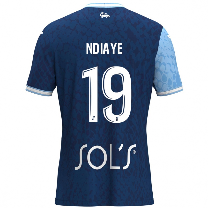 Kids Football Rassoul Ndiaye #19 Sky Blue Dark Blue Home Jersey 2024/25 T-Shirt Canada