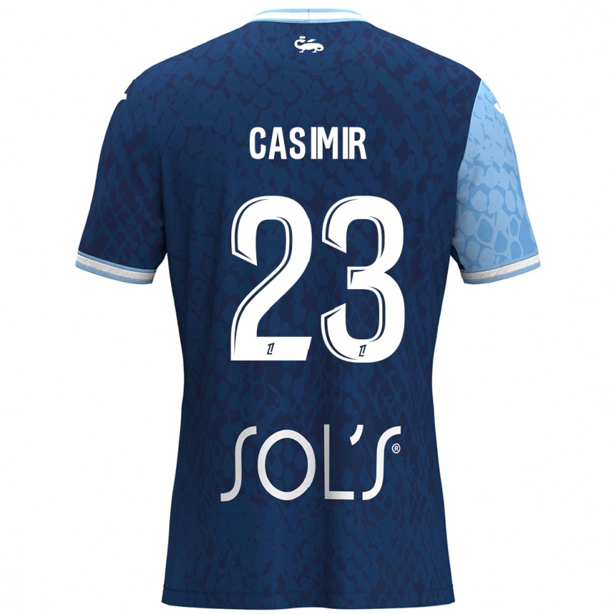 Kids Football Josué Casimir #23 Sky Blue Dark Blue Home Jersey 2024/25 T-Shirt Canada