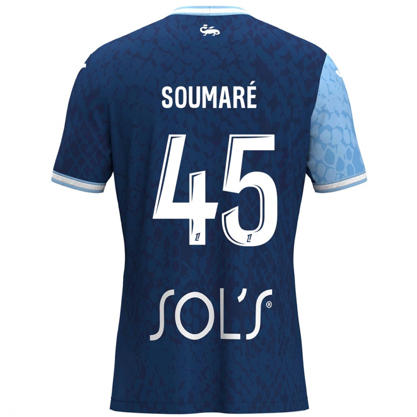 Kids Football Issa Soumaré #45 Sky Blue Dark Blue Home Jersey 2024/25 T-Shirt Canada