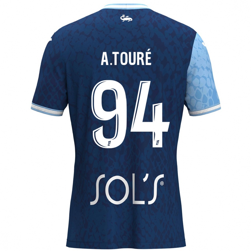 Kids Football Abdoulaye Touré #94 Sky Blue Dark Blue Home Jersey 2024/25 T-Shirt Canada