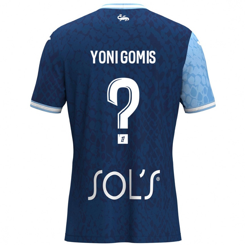 Kids Football Yoni Gomis #0 Sky Blue Dark Blue Home Jersey 2024/25 T-Shirt Canada