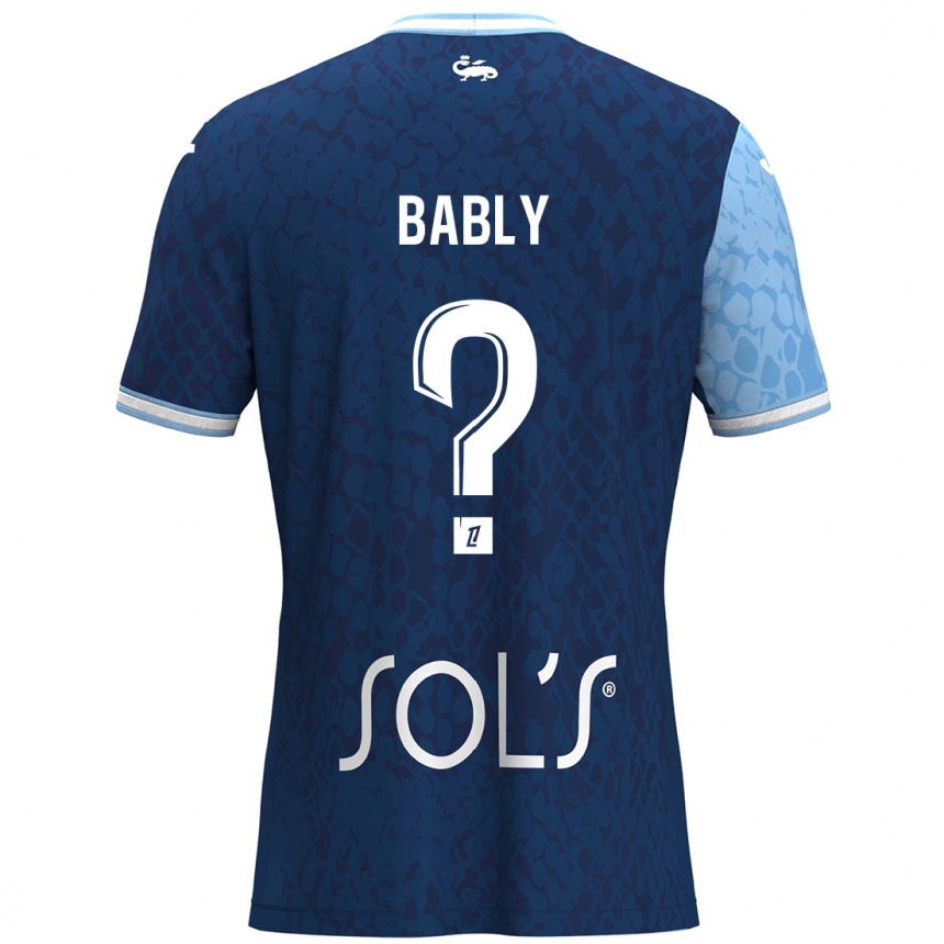 Kids Football Emmanuel Bably #0 Sky Blue Dark Blue Home Jersey 2024/25 T-Shirt Canada