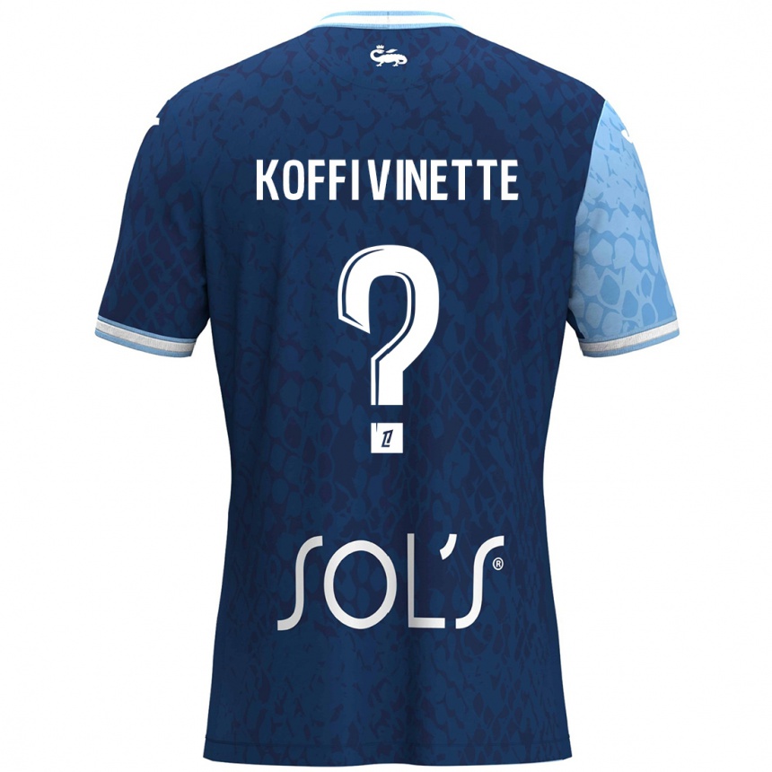 Kids Football Enzo Koffi Vinette #0 Sky Blue Dark Blue Home Jersey 2024/25 T-Shirt Canada