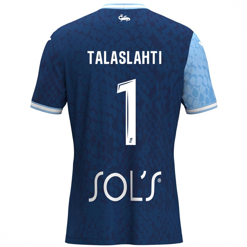 Kids Football Katriina Talaslahti #1 Sky Blue Dark Blue Home Jersey 2024/25 T-Shirt Canada