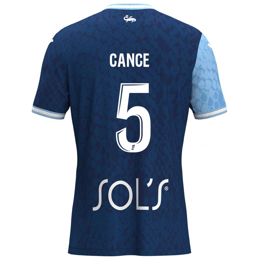 Kids Football Laurie Cance #5 Sky Blue Dark Blue Home Jersey 2024/25 T-Shirt Canada