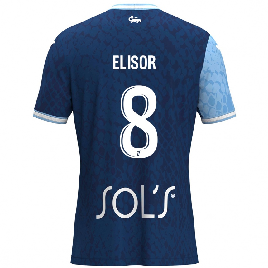 Kids Football Salomé Elisor #8 Sky Blue Dark Blue Home Jersey 2024/25 T-Shirt Canada