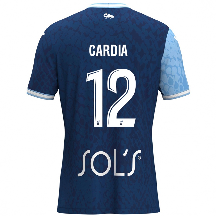 Kids Football Mickaëla Cardia #12 Sky Blue Dark Blue Home Jersey 2024/25 T-Shirt Canada