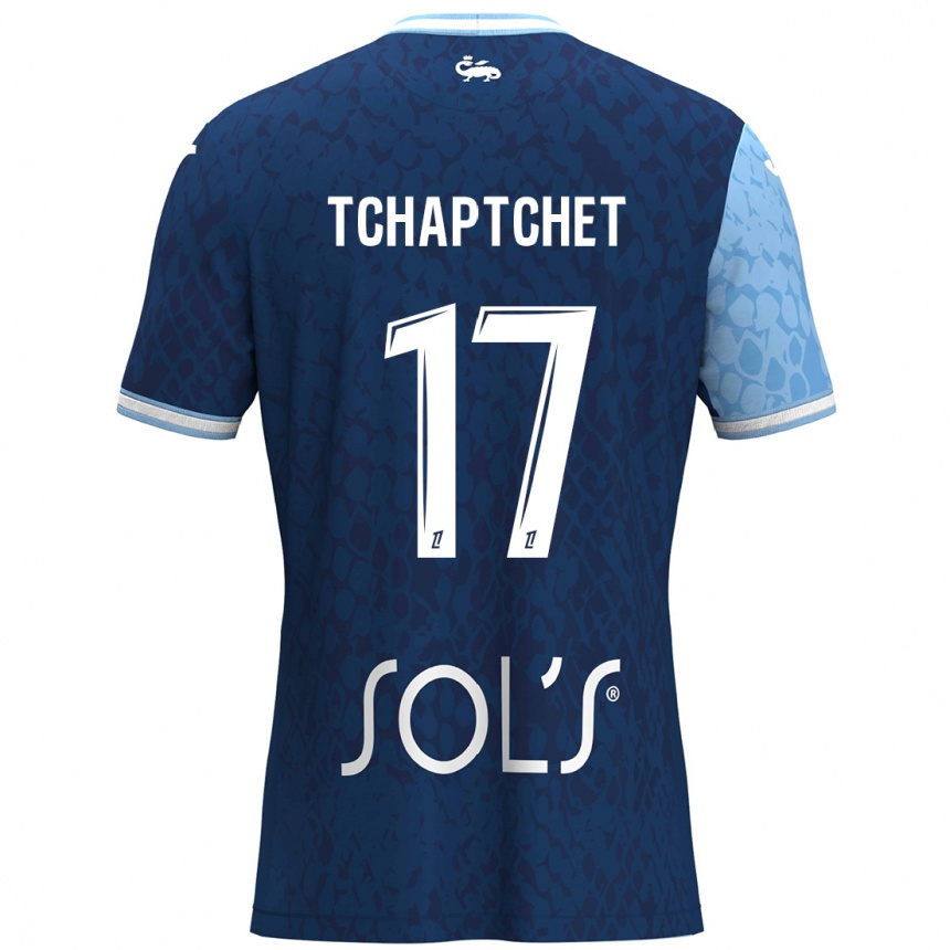 Kids Football Chanel Tchaptchet #17 Sky Blue Dark Blue Home Jersey 2024/25 T-Shirt Canada