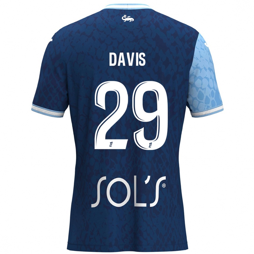 Kids Football Deja Davis #29 Sky Blue Dark Blue Home Jersey 2024/25 T-Shirt Canada