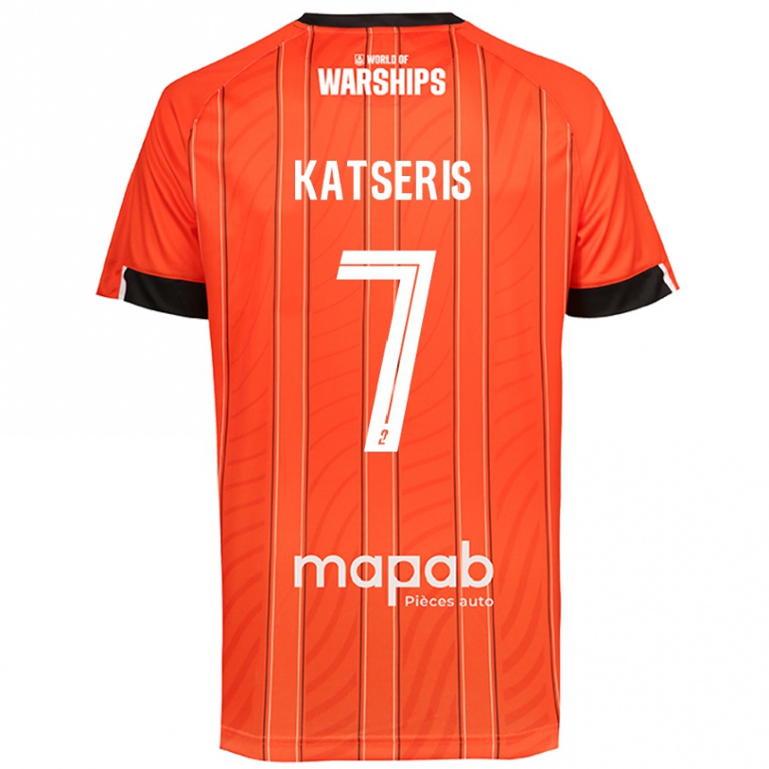 Kids Football Panos Katseris #7 Orange Home Jersey 2024/25 T-Shirt Canada