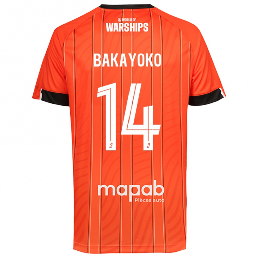 Kids Football Tiemoué Bakayoko #14 Orange Home Jersey 2024/25 T-Shirt Canada