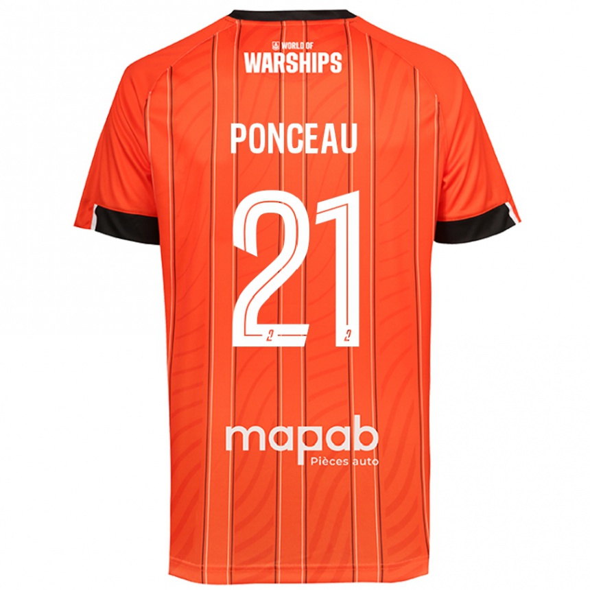 Kids Football Julien Ponceau #21 Orange Home Jersey 2024/25 T-Shirt Canada