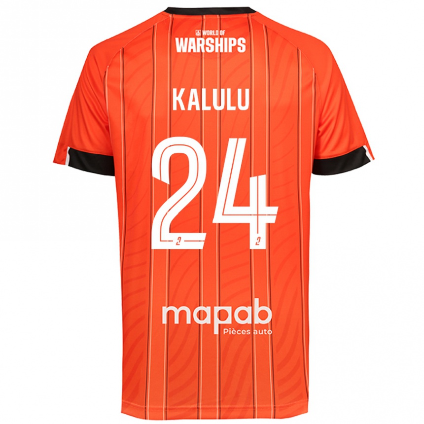 Kids Football Gédéon Kalulu #24 Orange Home Jersey 2024/25 T-Shirt Canada