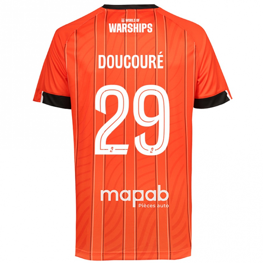 Kids Football Siriné Doucouré #29 Orange Home Jersey 2024/25 T-Shirt Canada