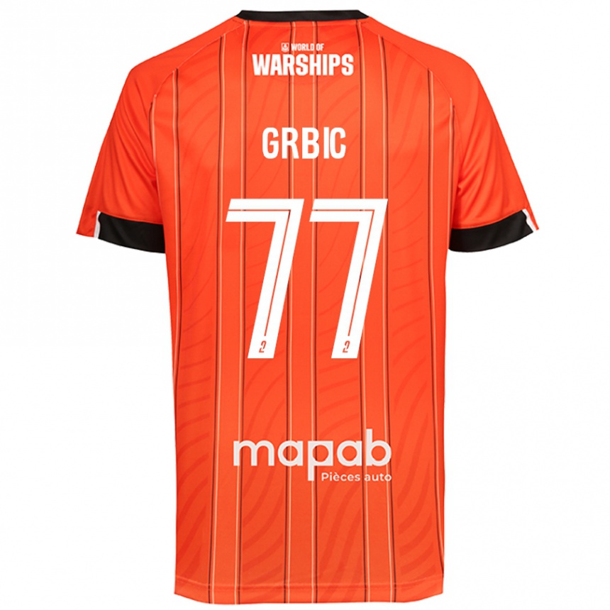 Kids Football Adrian Grbic #77 Orange Home Jersey 2024/25 T-Shirt Canada