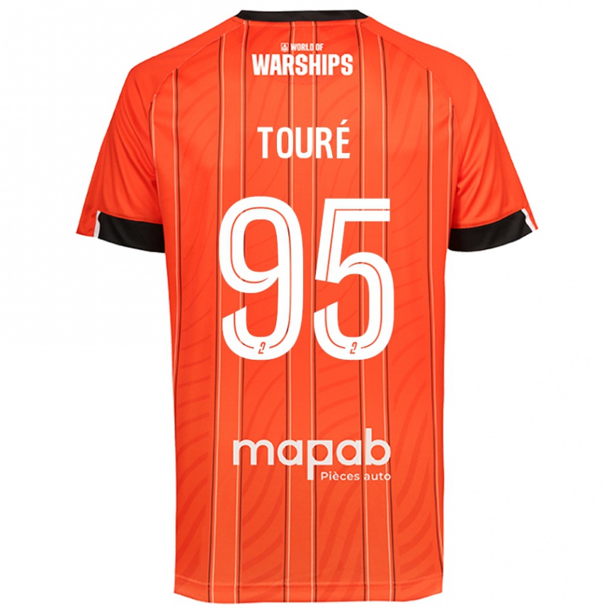 Kids Football Isaak Touré #95 Orange Home Jersey 2024/25 T-Shirt Canada