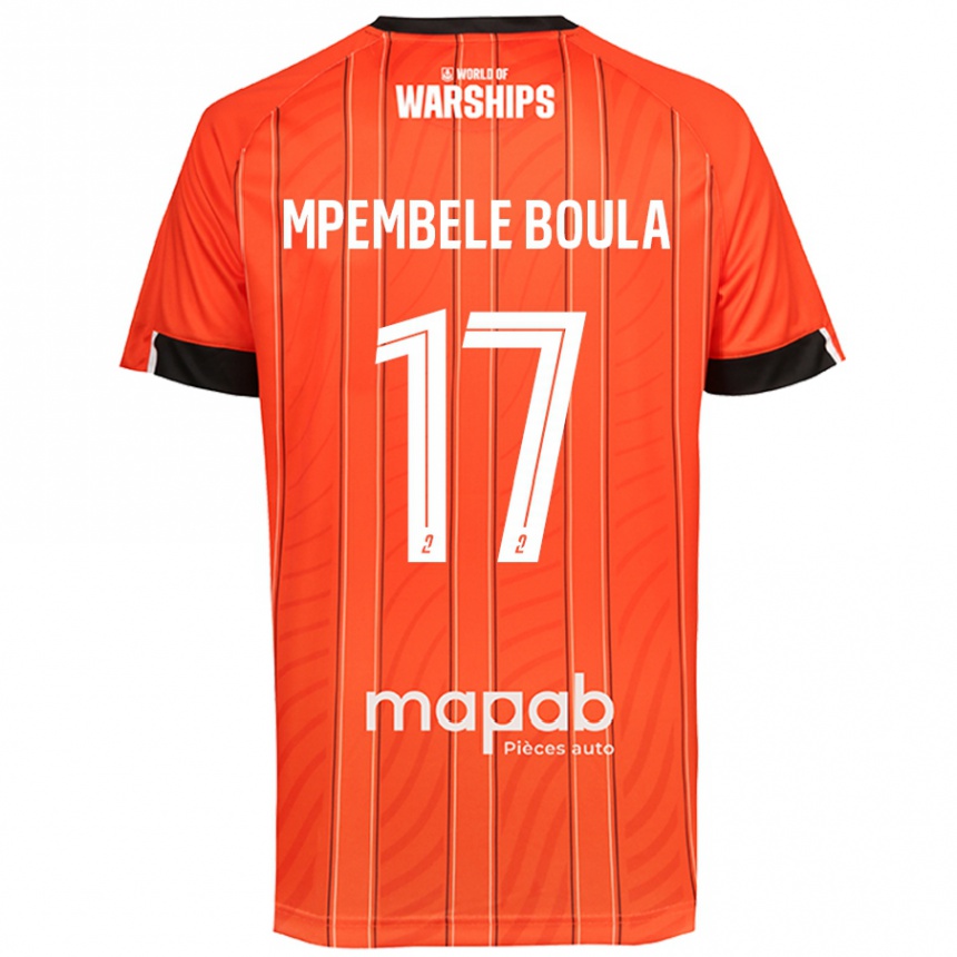 Kids Football Exaucé Mpembele Boula #17 Orange Home Jersey 2024/25 T-Shirt Canada