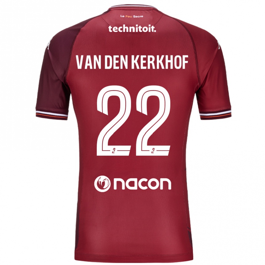 Enfant Football Maillot Kevin Van Den Kerkhof #22 Rouge Grenade Tenues Domicile 2024/25 Canada