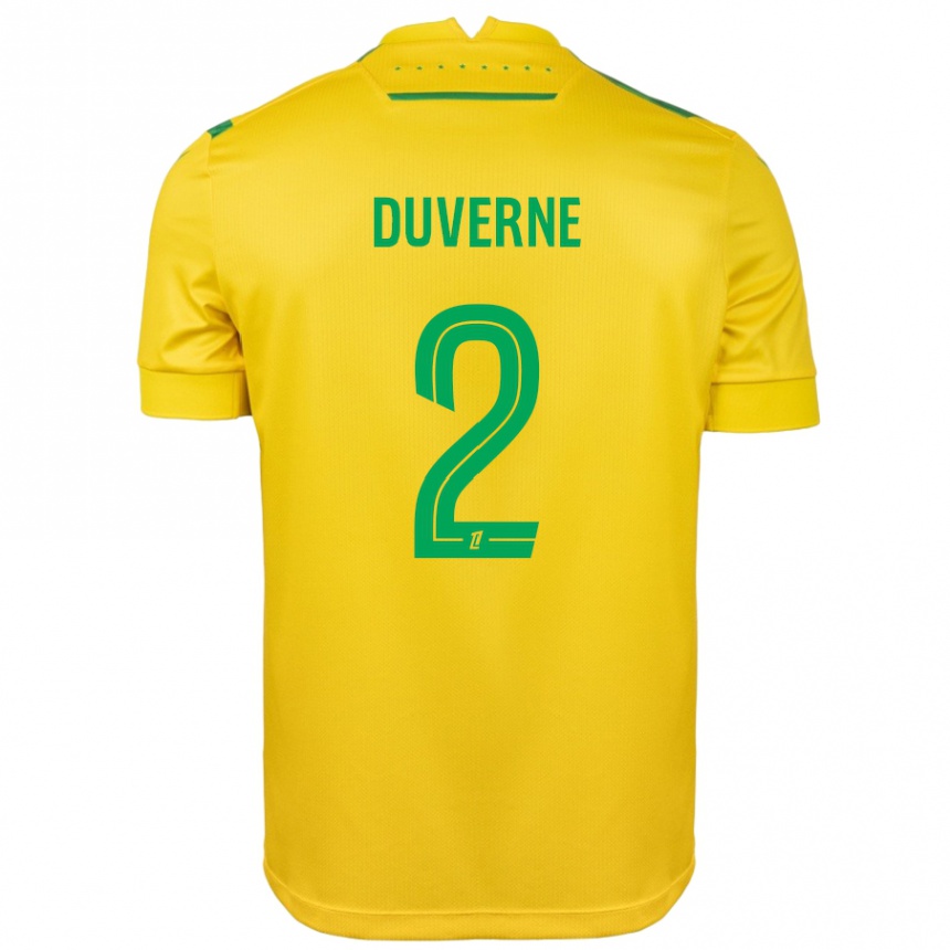 Kids Football Jean-Kévin Duverne #2 Yellow Green Home Jersey 2024/25 T-Shirt Canada