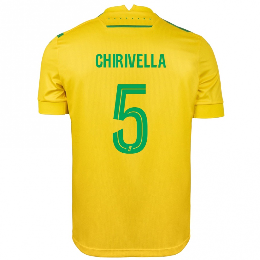 Kids Football Pedro Chirivella #5 Yellow Green Home Jersey 2024/25 T-Shirt Canada