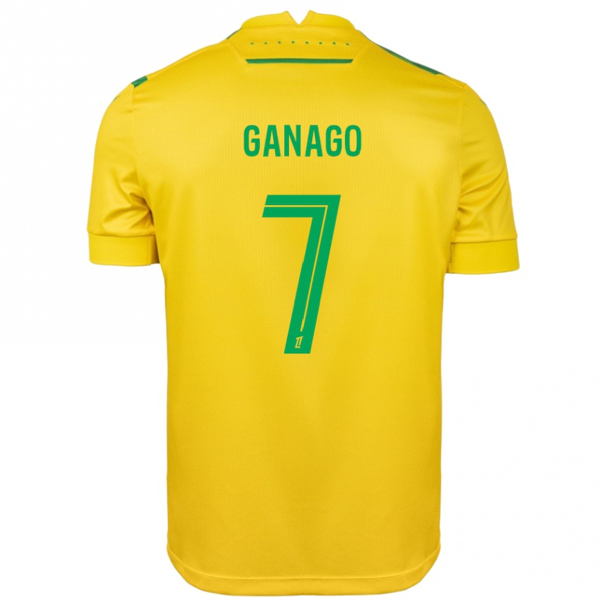 Kids Football Ignatius Ganago #7 Yellow Green Home Jersey 2024/25 T-Shirt Canada