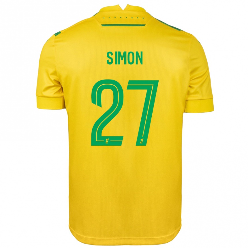 Kids Football Moses Simon #27 Yellow Green Home Jersey 2024/25 T-Shirt Canada