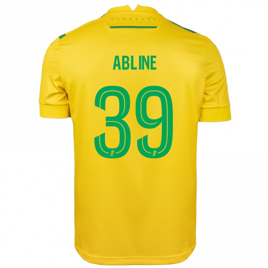 Kids Football Matthis Abline #39 Yellow Green Home Jersey 2024/25 T-Shirt Canada