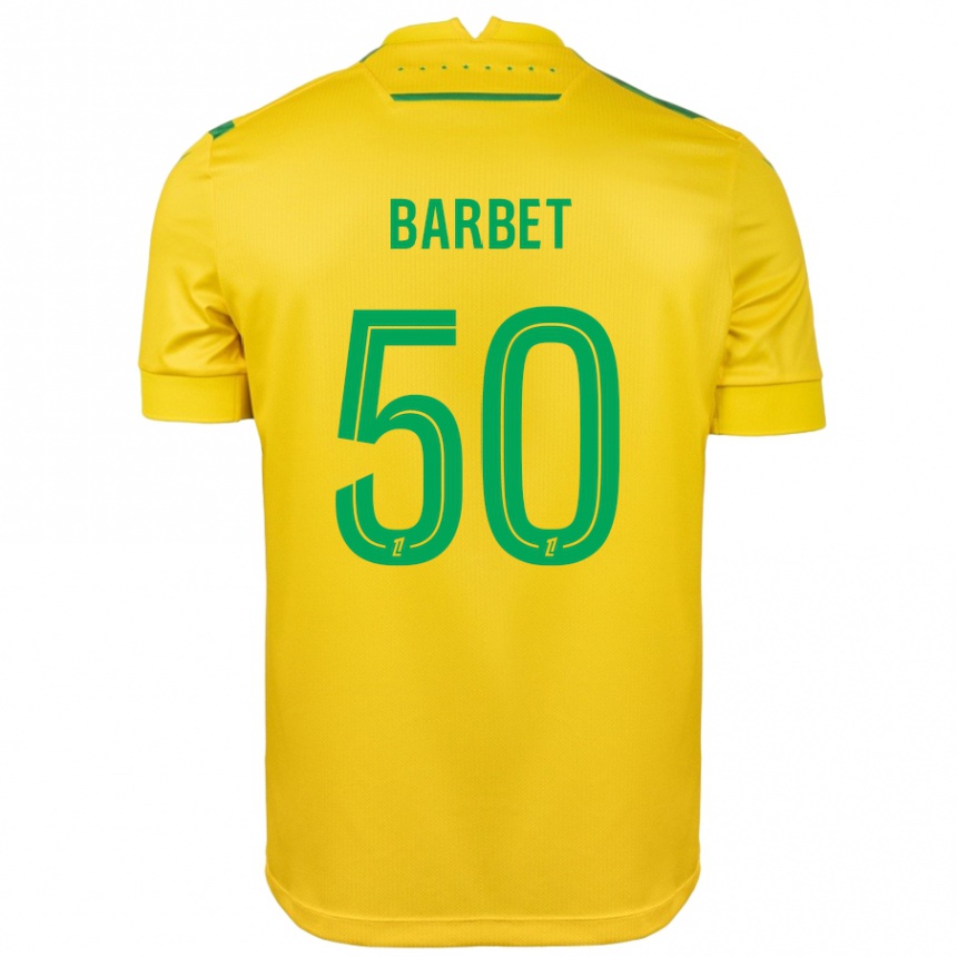 Kids Football Hugo Barbet #50 Yellow Green Home Jersey 2024/25 T-Shirt Canada