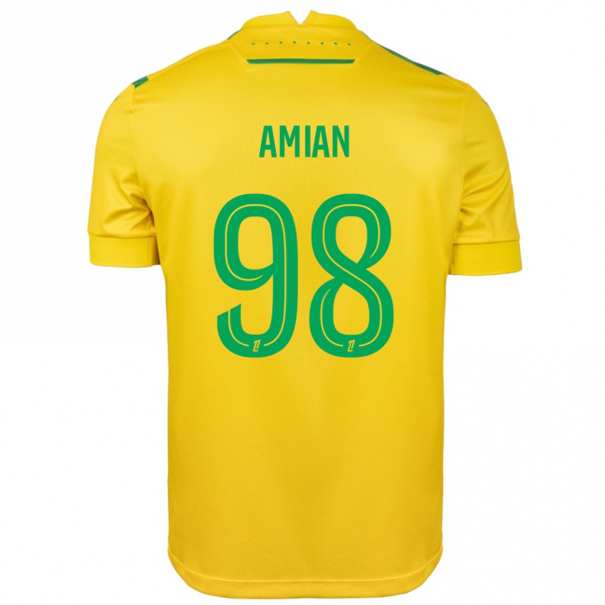 Kids Football Kelvin Amian #98 Yellow Green Home Jersey 2024/25 T-Shirt Canada