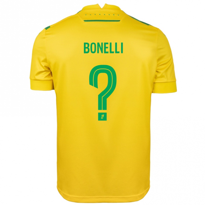 Kids Football Lucas Bonelli #0 Yellow Green Home Jersey 2024/25 T-Shirt Canada